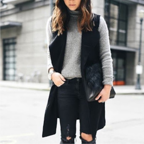 NWT Rachel Zoe sleeveless black blazer vest (women size M) - Picture 3 of 11